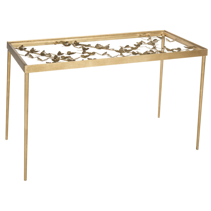 Ingrid Glass Top Metal Base Writing Desk