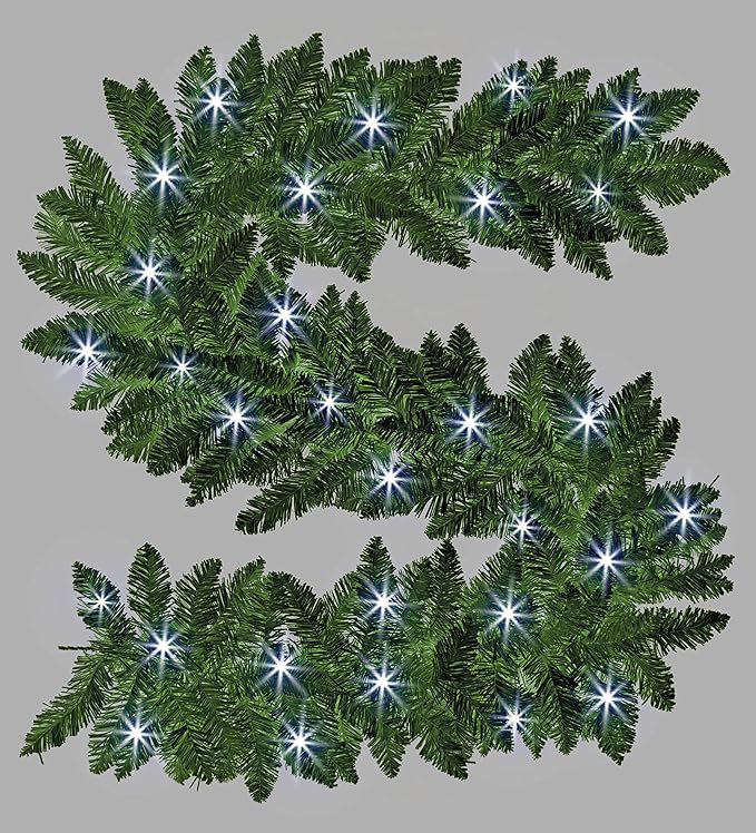 Faux Lighted PVC 35cm Christmas Wreath
