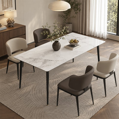 Annagh Stone Top Metal Base Dining Table