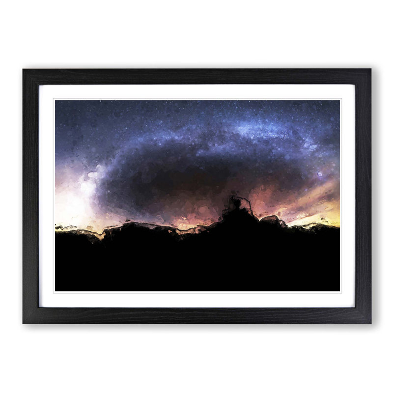 Stars Above Utah - Picture Frame Graphic Art Print, 48cm H x 65cm W x 2cm D, Black Framed