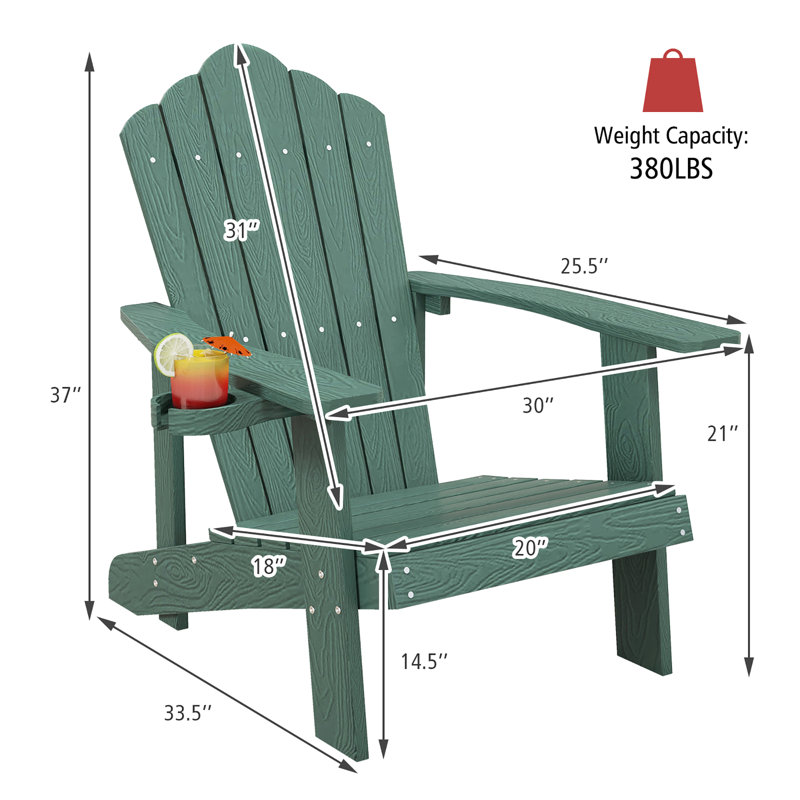 Chaise Adirondack en plastique Gumbert, Vert