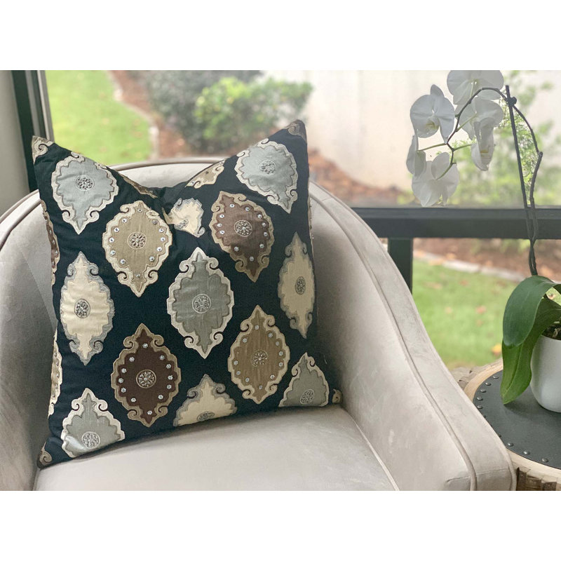 Azare Black Square Pillow