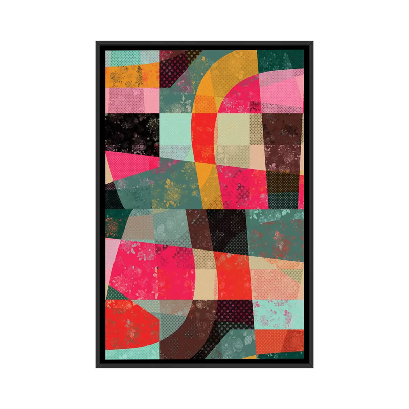« fragments x », impression sur toile, H 26 po x l 18 po x P 1,5 po, Pas de tapis, Toile avec cadre noir