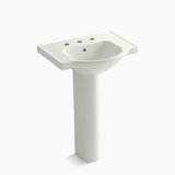 Veer™ Ceramic Pedestal Bathroom Sink with Overflow