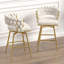 Ensemble de tabourets de bar de 26 po avec 2 tabourets de bar tissés et tabourets de bar dorés, tabourets de bar avec repose-pieds