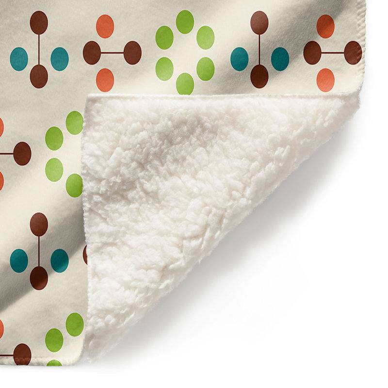 Couverture fleur Mid-Century, 68 po x 80 po, Lima chocolat