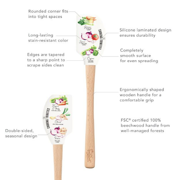 Spatulart® Cooking Trinities  Wood Handled Spatula