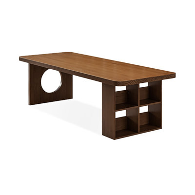 Bureau rectangulaire en bois massif brun clair