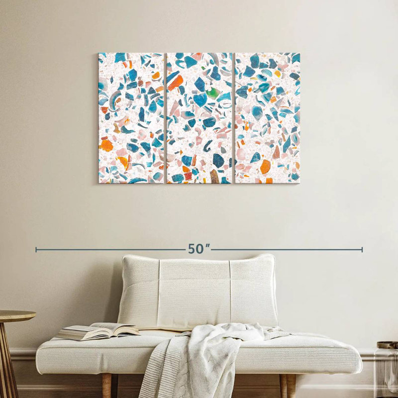 Avery Abstract Terrazzo Floor, 24" H x 38" W