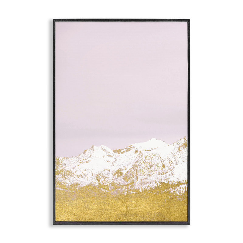 Giclée encadrée de montagnes à pointes blanches, par Gemma Bardot, Giclée encadrée noir minuit, H 24 po x l 16 po