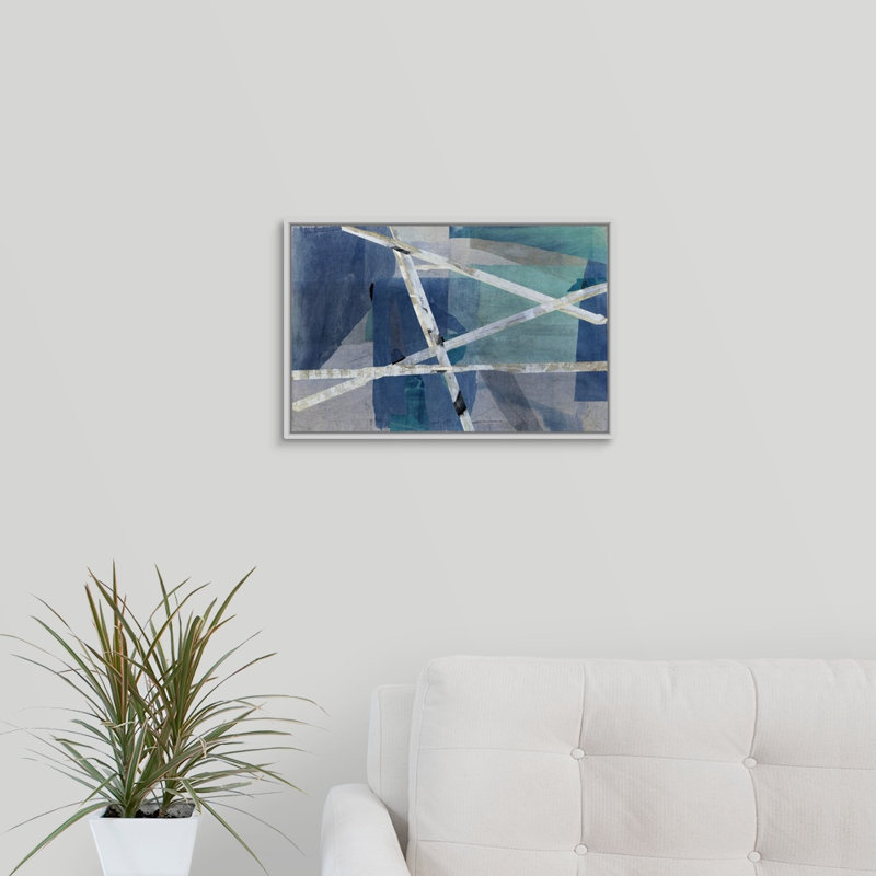 « too many options », peinture sur toile, H 13,7 po x l 19,7 po x P 1,75 po, Cadre flottant blanc