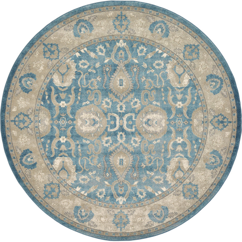 Lyndsee Floral Indoor Rug, Round 8'