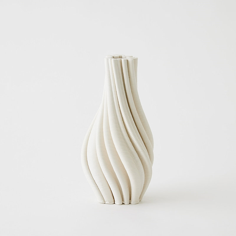 Twist Handmade Ceramic Table Vase, 12" H x 6" W x 6" D
