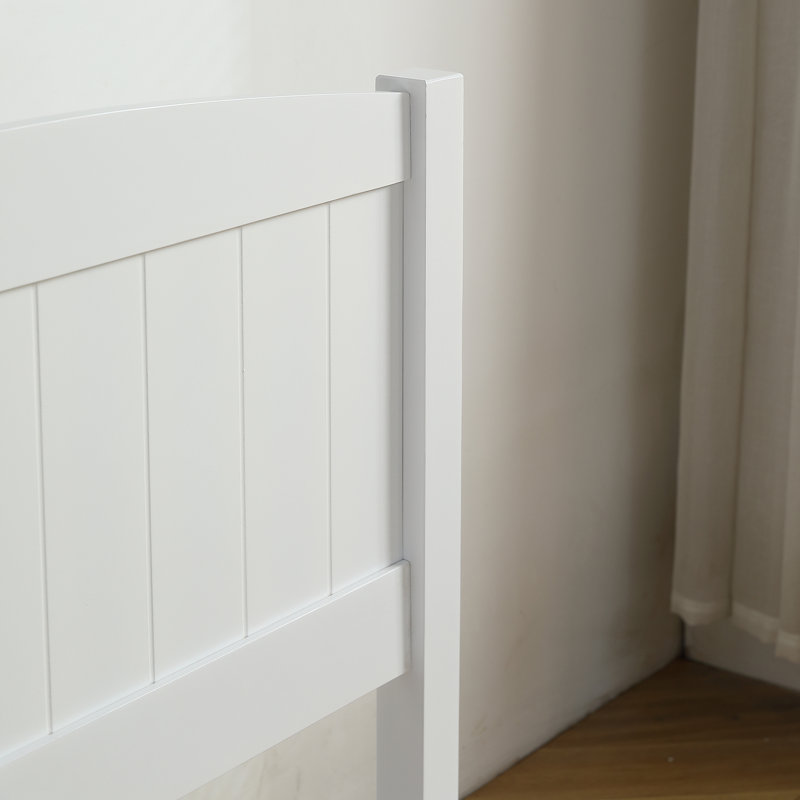 Heffron Solid Wood Bed, White, Twin