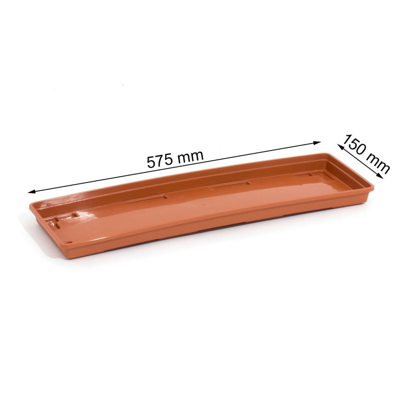 Person Weather Resistant Saucer Plant Stand, 2.8cm H x 57.5cm W x 15cm D, Terracotta