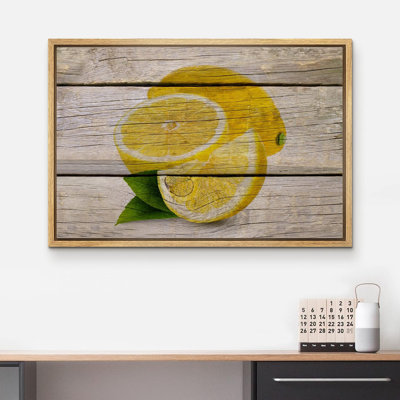 Fruits " Yellow Meyer Lemon On Wood Food Culinary Modern Multicolor "