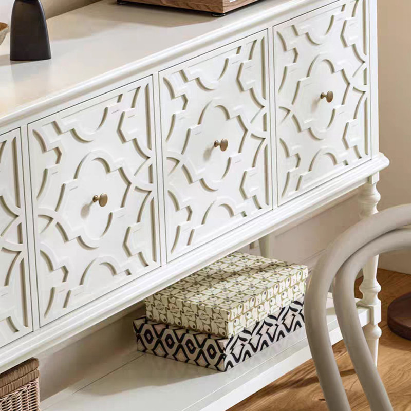 Armoire d'entrée rétro de style français, H 36,22 po x l 53,15 po x P 14,96 po