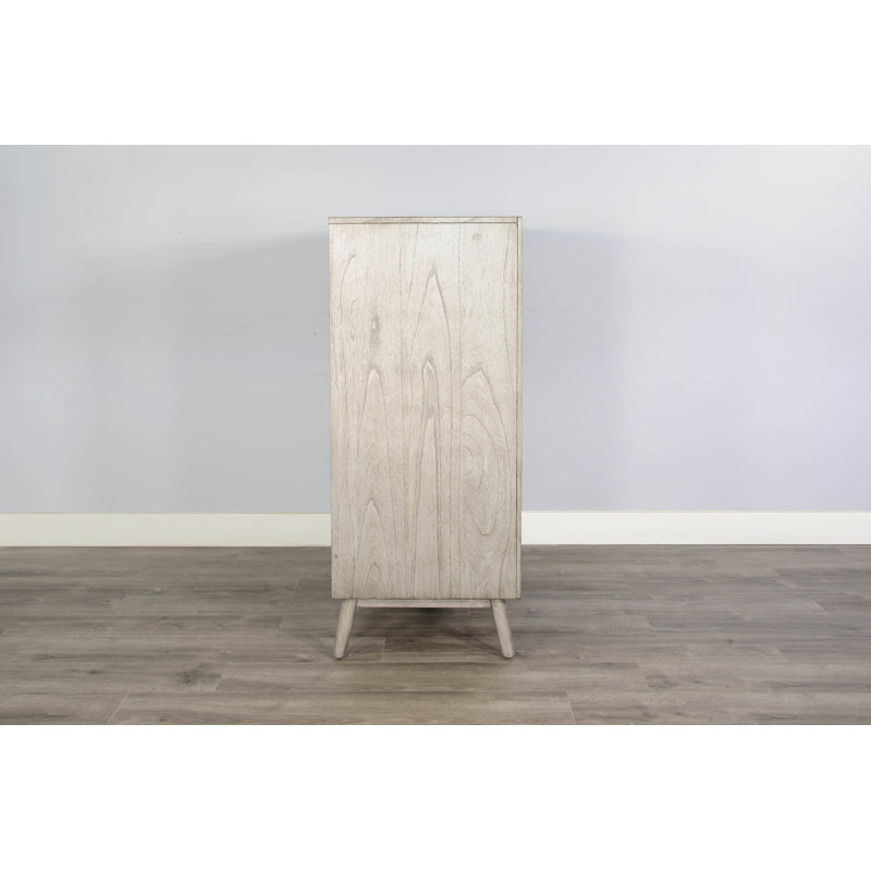 Baesmarc Solid Wood 40'' W 5 - Drawer Dresser, Mod Grayrne