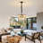 Modern 6-light Black Fringe Crystal Chandelier With Adjustable Chain For Dining Room Entryway With No Bulbs Included