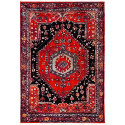 Chavis Oriental Red/Black Area Rug
