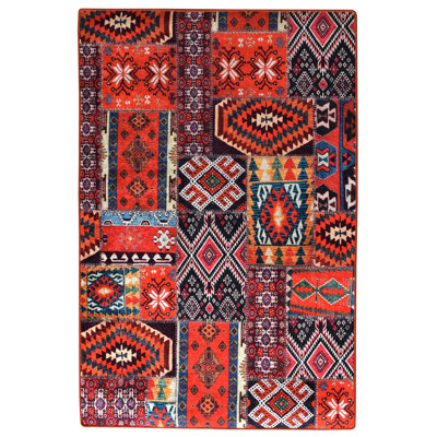 Andrina Tufted Red/Orange/Black Rug