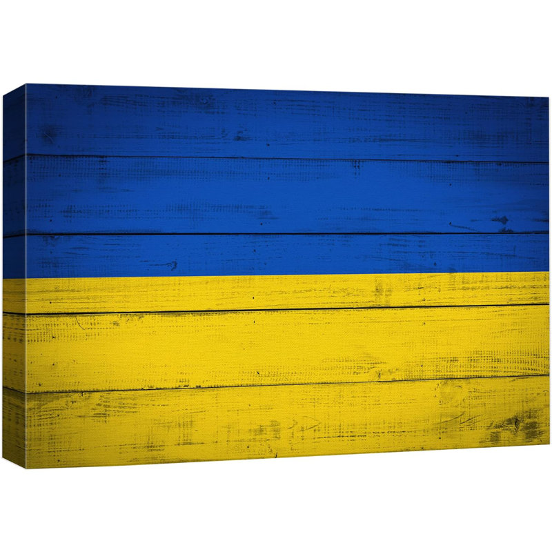 Impression sur toile, drapeau européen de l'Ukraine, H 12 po x l 18 po x P 1,5 po