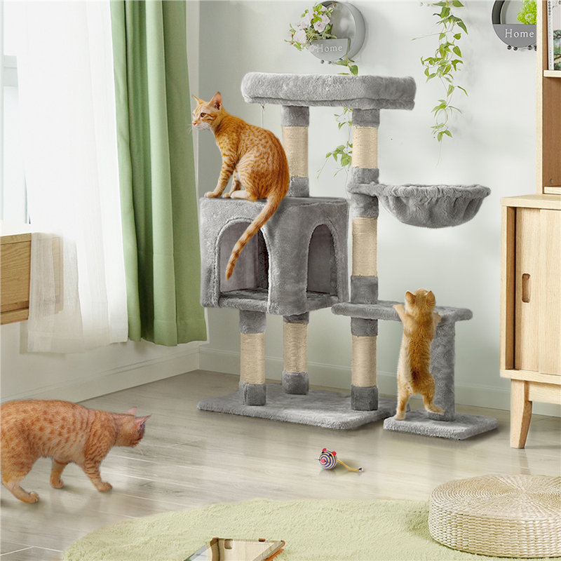 Multifunctional 96.5cm Cat Tree, Grey