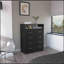 Commode 4 tiroirs Pérou, plateau supérieur, 1 tablette ouverte - noir-980695728