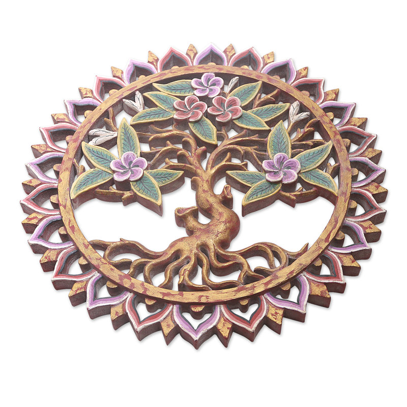 Handmade Boho Plants & Flowers Solid Wood Wall Decor