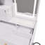 Miroir de coiffeuse à DEL avec tabouret, coiffeuse pour chambre à coucher, 2 tiroirs et 5 armoires de rangement-826065379