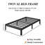 Cadre de lit simple XL de 30 cm (12 pouces), lit plateforme en métal robuste pouvant supporter jusqu'à 363 kg (800 lb), aucun sommier requis, montage facile.-2078197660