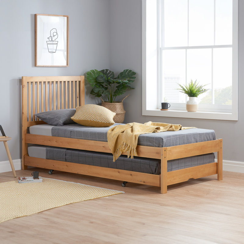 Martwon Single (3') Solid Wood Guest Bed with Trundle, Pine