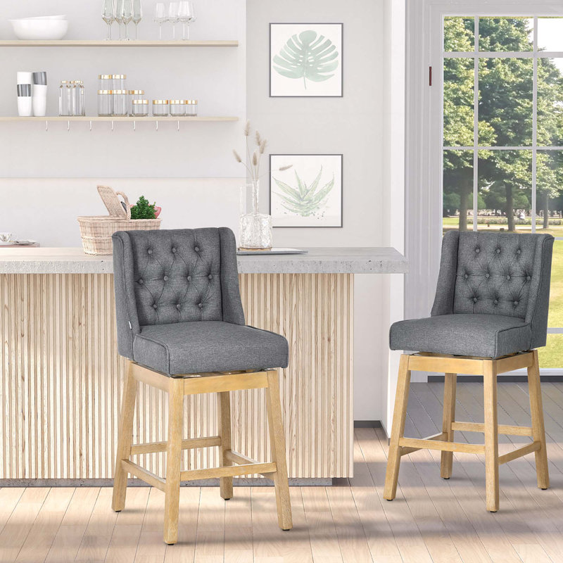 Basanti Stool,  Bar Stool (29.5” Seat Height), Dark Gray