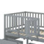 Lit de jour simple en bois avec garde-corps en forme de clôture pour la sécurité et deux tiroirs intégrés pratiques pour le rangement-229489509