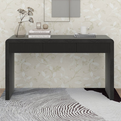 Rustic Console Table With Fluted Drawer Front, Entryway Table