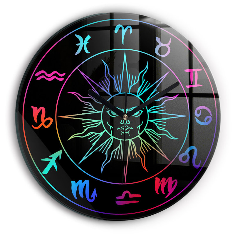 Glass Wall Clock, Multicolour