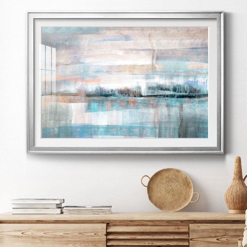 Pastel Valley - peinture encadrée, Cadre argenté, H 26,5 po x l 36,5 po x P 1,5 po