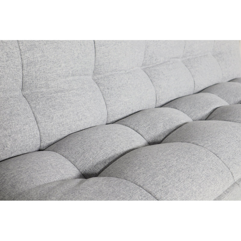 Schaller Twin 76'' Upholstered Convertible Sofa, Light Gray