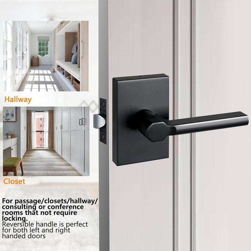 Levier de porte, Noir mat