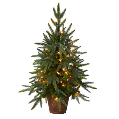 Jonteria White 2.5' Pre-Lit Fir Christmas Tree