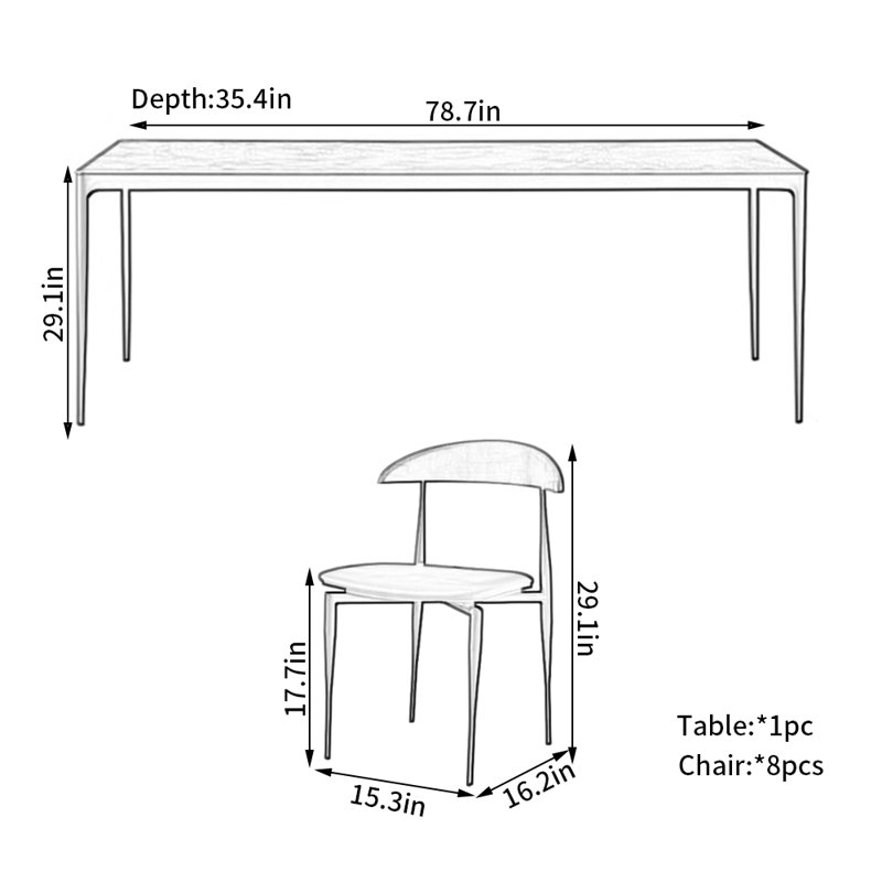 Ensemble de table de salle à manger Minimalist