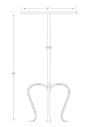 Martini End Table, Gilded Iron