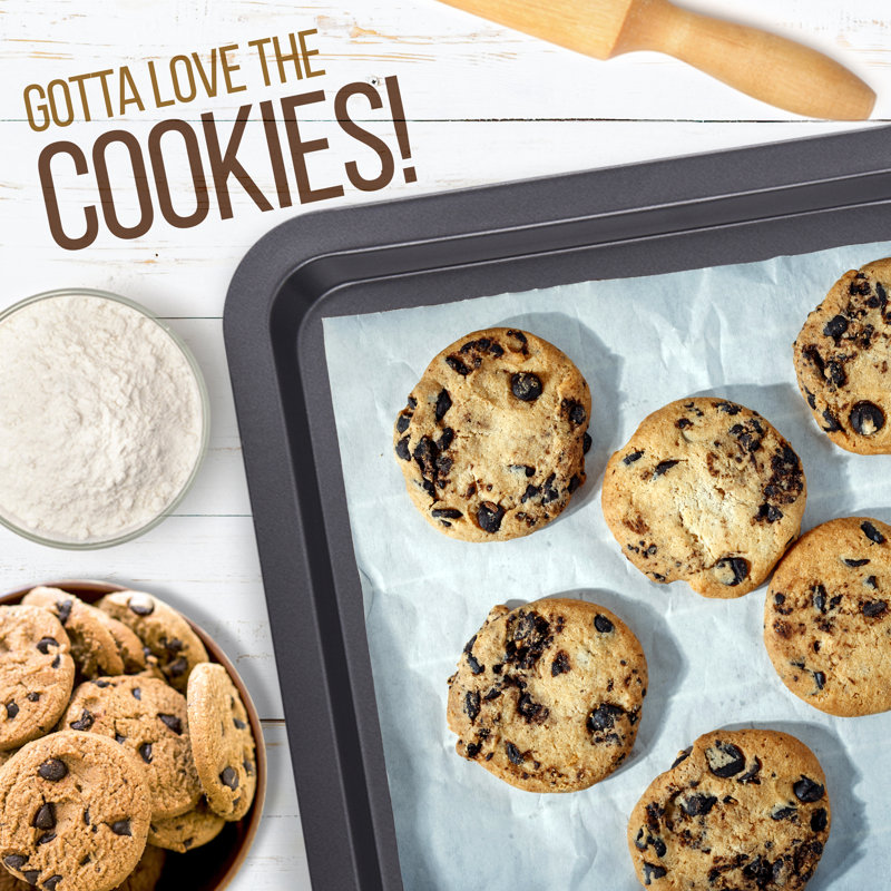 NutriChef Black Carbon Steel Non-Stick Cookie Sheet Set