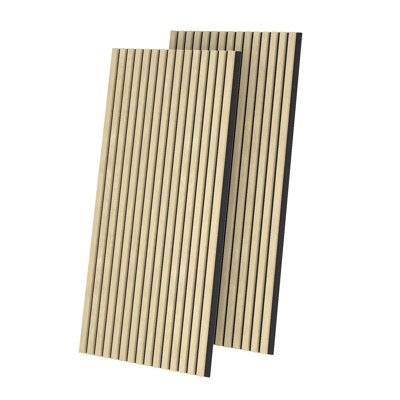 2 panneaux muraux en bois acoustique, lambris 3D pour décoration murale et de plafond (31 pieds carrés / caisse)