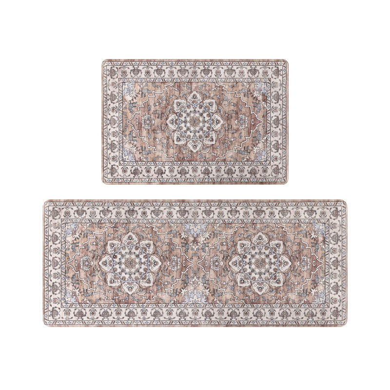 Tapis de cuisine antidérapant et antidérapant, Brown