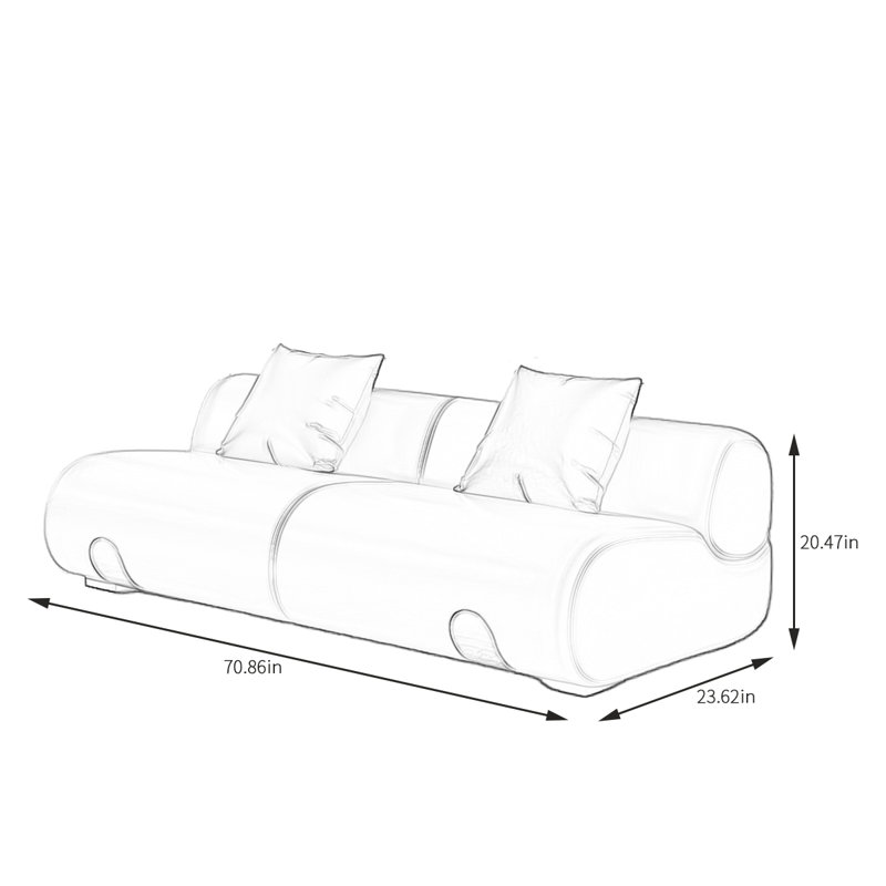 Banc rembourré Italian Modern Simplicity, Gris