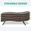 Chaise longue d'extérieur en osier 2 pièces