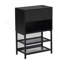Lit plateforme en métal avec tablettes de rangement à deux niveaux, armoire de rangement en bois-1550760091-1550760085