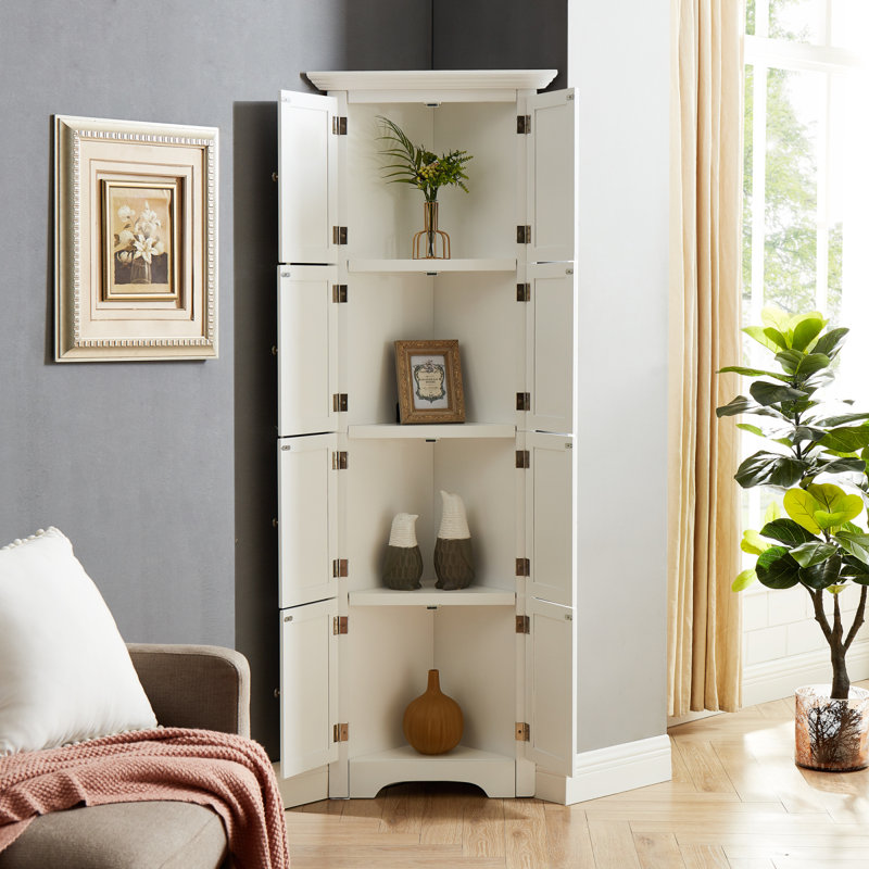 Grande armoire de rangement avec 8 portes et 4 tablettes pour le salon, la cuisine, le bureau, la chambre à coucher, la salle de bain, moderne