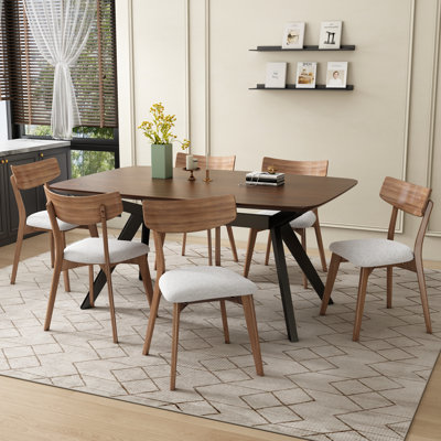 Quentarius Upholstered Dining Set With Rubberwood Frame by Ebern Designs